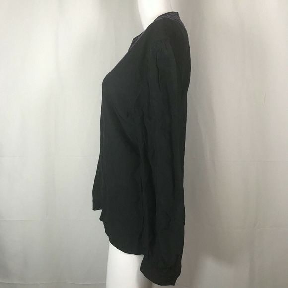 Polly Ellerman Tunic Womens Sz‎ 6 Black Purple Embroidered Vintage Hippie Boho - Picture 4 of 11